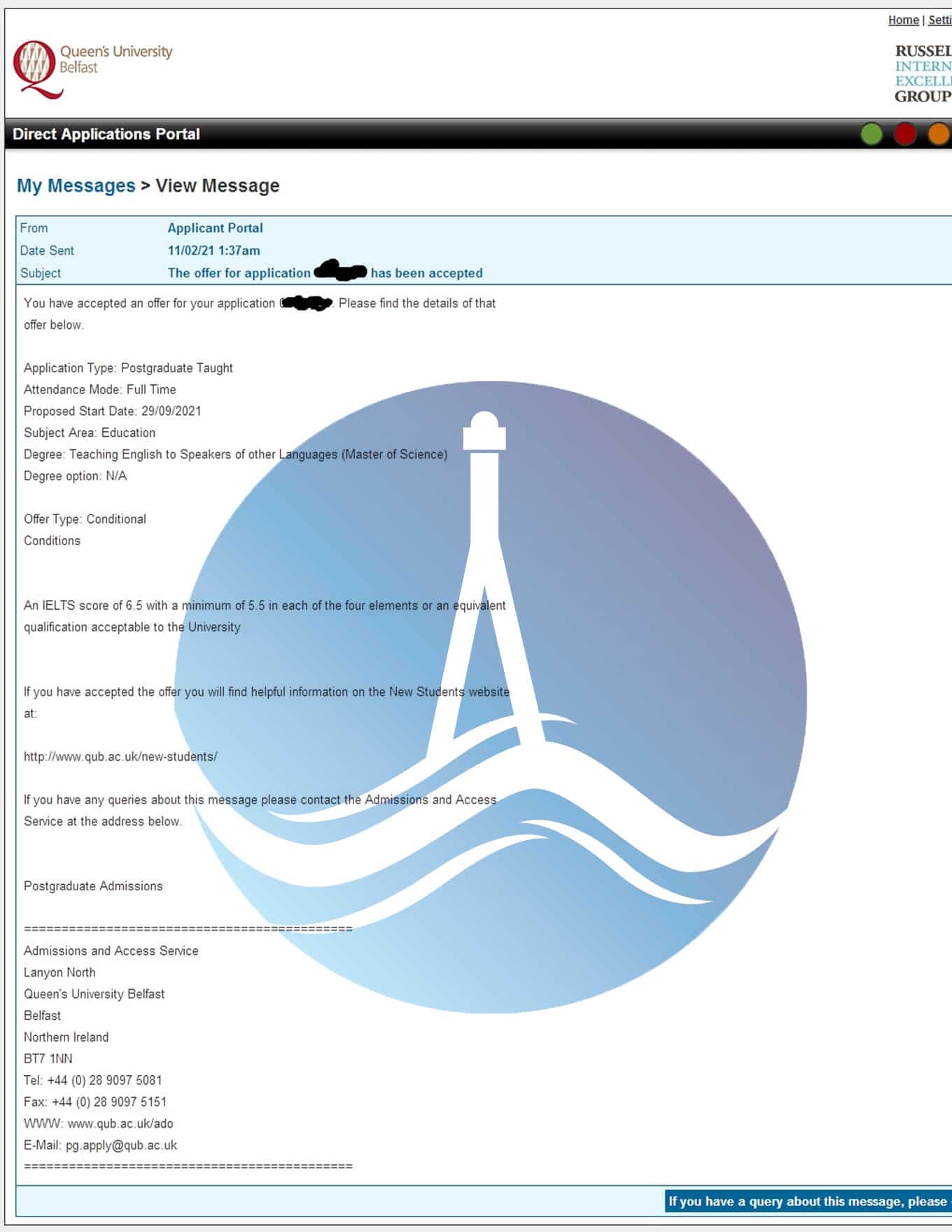 英國女王大學Offer